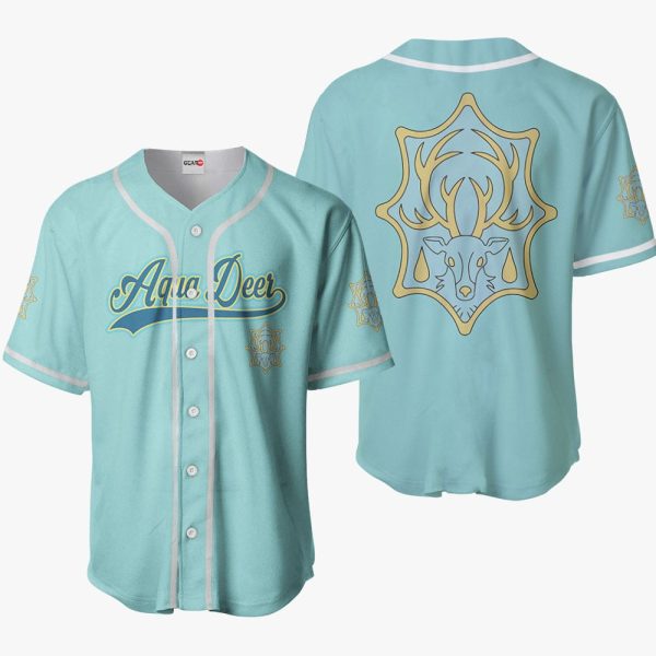 Anime Aqua Deer Baseball Jersey For Men and Women Jezsport.com