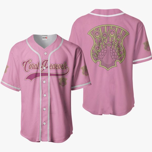 Anime Coral Peacock Baseball Jersey For Men and Women Jezsport.com