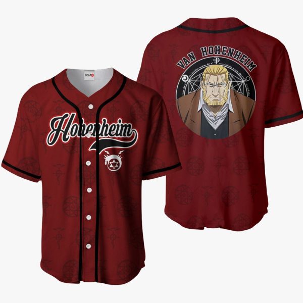 Anime Van Hohenheim Baseball Jersey For Men and Women Jezsport.com