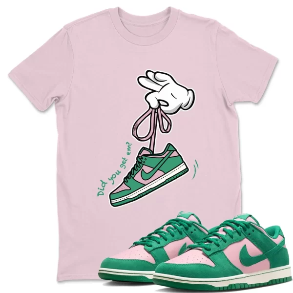 Cartoon Hands Unisex Crew Neck T-Shirt, Sneaker Shirt To Match Dunks Panda Light Pink Jezsport.com