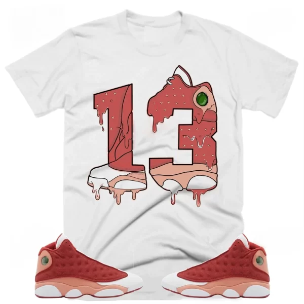 13 Shirt to Match Retro 13 Dune Red, Jordan 13 Dune Red Shirt, Dune Red 13s Sneaker Tee Jezsport.com