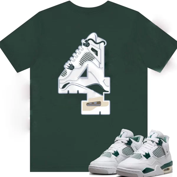 Number 4 Shirt to Match Jordan 4 Oxidized Green Sneaker Tee Jezsport.com