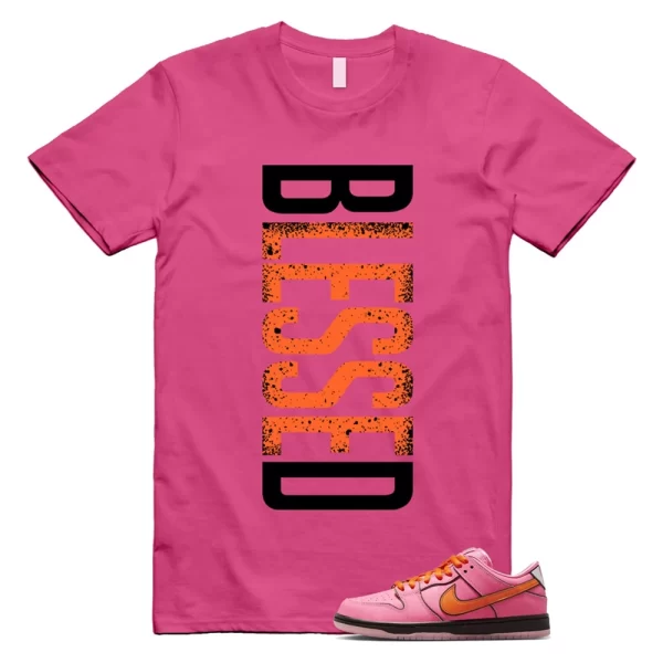 Dunk Blossom The Power Girls Lotus Pink Digital Medium Soft Black T Shirt Match VERTBLS Jezsport.com