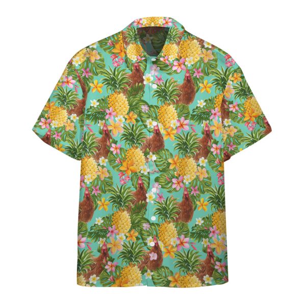 3D Tropical Chicken Pineapple Hawaii Shirt, Summer Shirt For Men and Women Jezsport.com