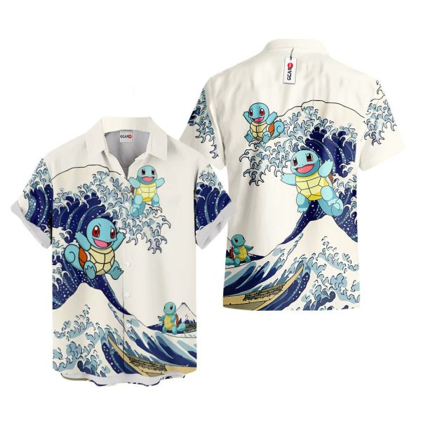 Pokemon Squirtle Kanagawa Great Wave Hawaiian Shirt, Summer Shirt For Men and Women Jezsport.com