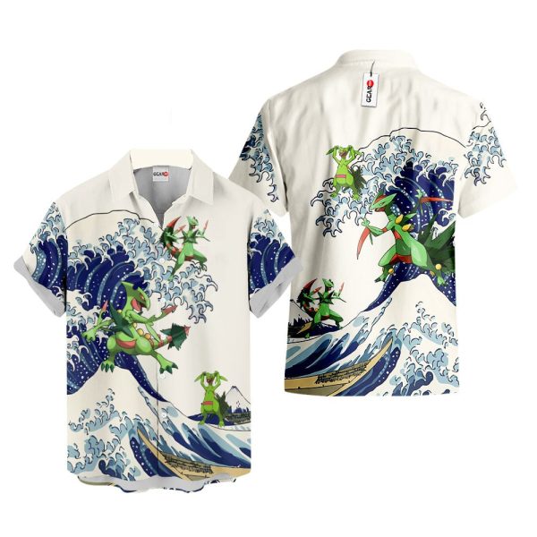 Pokemon Sceptile Kanagawa Great Wave Hawaiian Shirt, Summer Shirt For Men and Women Jezsport.com