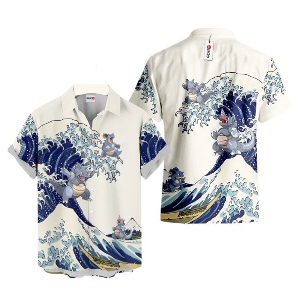 Pokemon Rhydon Kanagawa Great Wave Hawaiian Shirt, Summer Shirt For Men and Women Jezsport.com