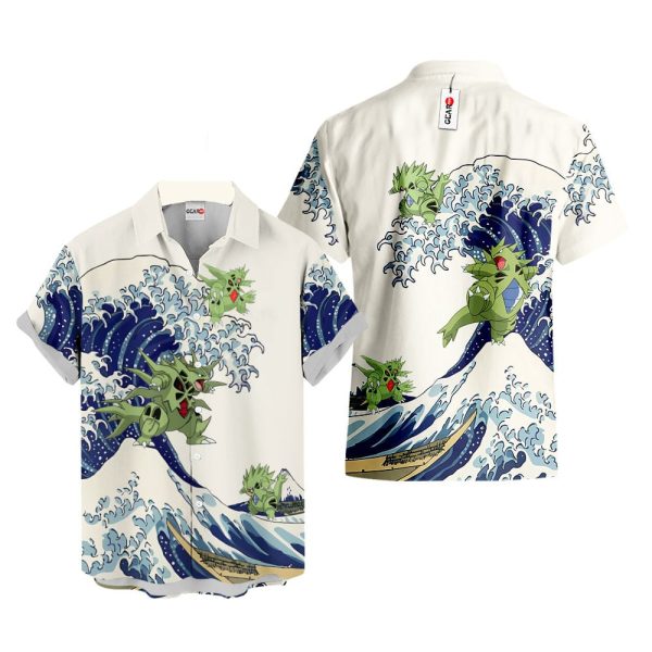 Pokemon Tyranitar Kanagawa Great Wave Hawaiian Shirt, Summer Shirt For Men and Women Jezsport.com