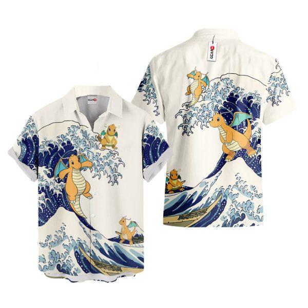 Pokemon Dragonite Kanagawa Great Wave Hawaiian Shirt, Summer Shirt For Men and Women Jezsport.com