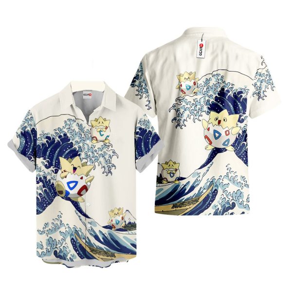 Pokemon Togepi Kanagawa Great Wave Hawaiian Shirt, Summer Shirt For Men and Women Jezsport.com