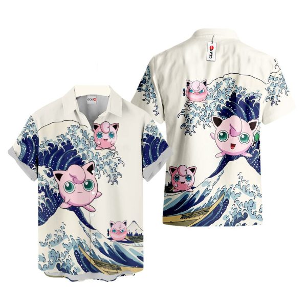 Pokemon Jigglypuff Kanagawa Great Wave Hawaiian Shirt, Summer Shirt For Men and Women Jezsport.com