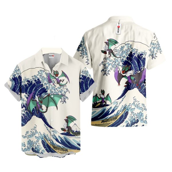 Pokemon Noivern Kanagawa Great Wave Hawaiian Shirt, Summer Shirt For Men and Women Jezsport.com