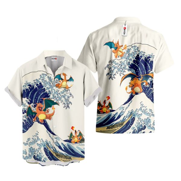 Pokemon Charizard Kanagawa Great Wave Hawaiian Shirt , Summer Shirt For Men and Women Jezsport.com