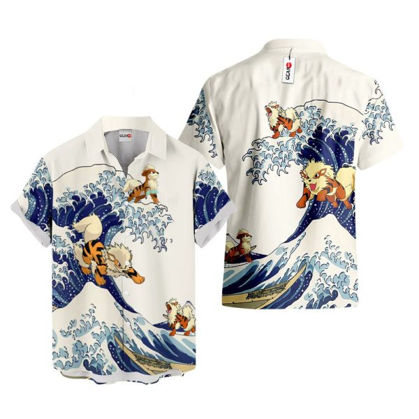 Pokemon Arcanine Kanagawa Great Wave Hawaiian Shirt, Summer Shirt For Men and Women Jezsport.com