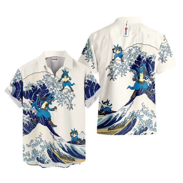 Pokemon Lucario Kanagawa Great Wave Hawaiian Shirt, Summer Shirt For Men and Women Jezsport.com