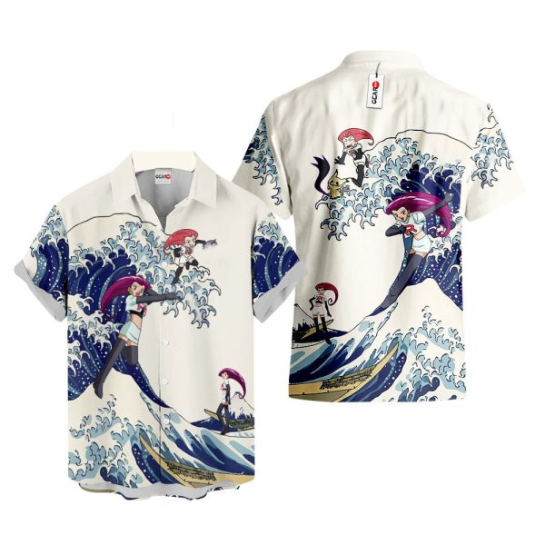 Pokemon Jessie Musashi Kanagawa Great Wave Hawaiian Shirt, Summer Shirt For Men and Women Jezsport.com