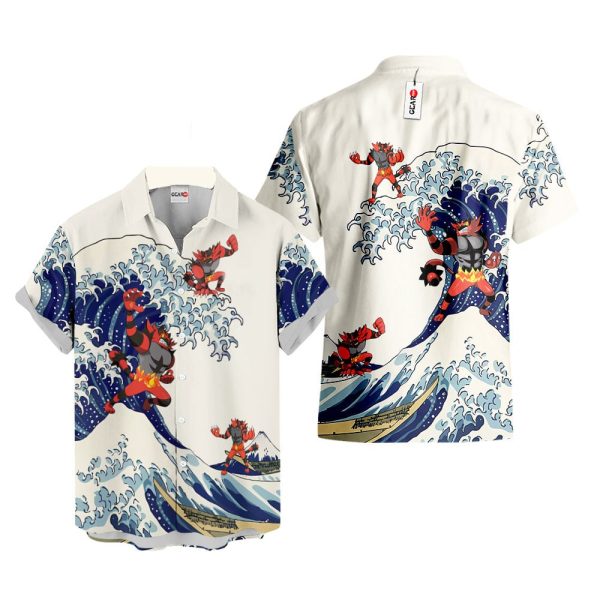 Pokemon Incineroar Kanagawa Great Wave Hawaiian Shirt, Summer Shirt For Men and Women Jezsport.com