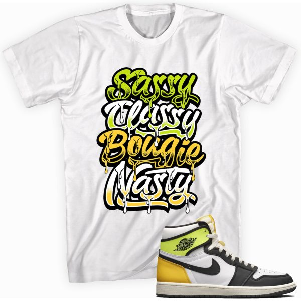 Sassy Classy Sneaker Shirt Made To Match Jordan 1 Retro Volt Gold Jezsport.com