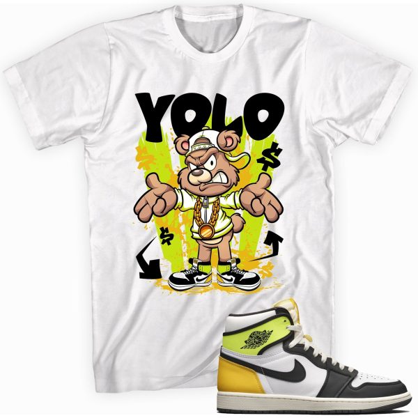 YOLO Sneaker Shirt Made To Match Jordan 1 Retro Volt Gold Jezsport.com