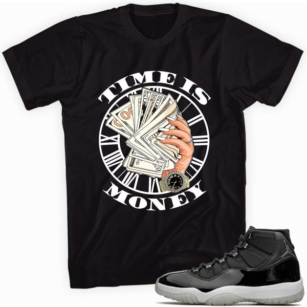 Time Is Money Sneaker Shirt Made To Match Jordan 11 Retro Jubilee Black Jezsport.com