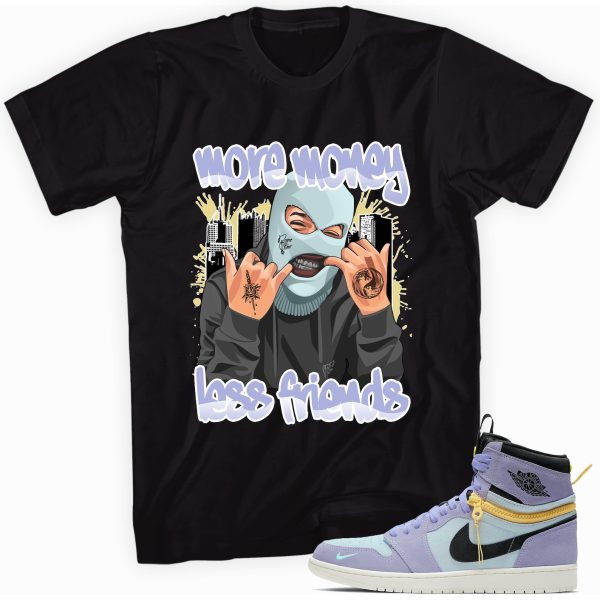 More Money Less Friends Sneaker Shirt Made To Match Jordan 1 Purple Jezsport.com