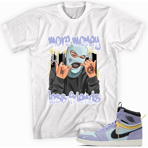 More Money Less Friends Sneaker Shirt Made To Match Jordan 1 Purple Jezsport.com