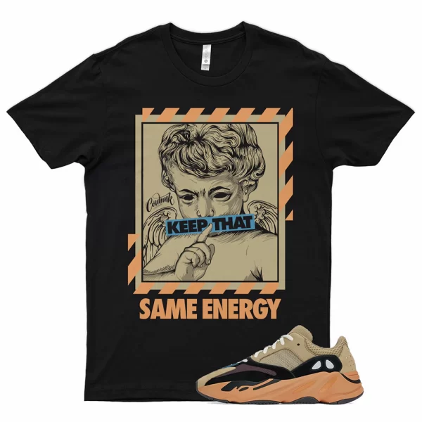 Black ENERGY T-shirt for Yeezy Boost 700 Enflame Amber V1 Orange Blue Brown Jezsport.com