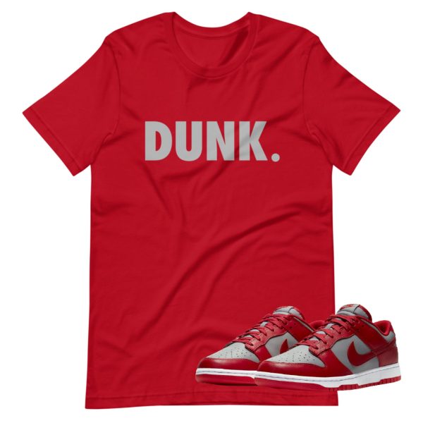 Dunk Low UNLV Shoe Release Matching T-shirt Grey Letters Active Jezsport.com