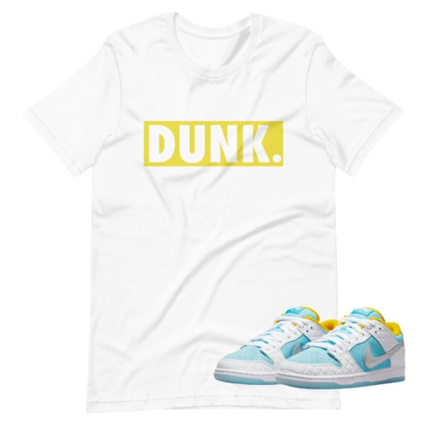 SB Dunk Low Pro FTC Lagoon Pulse Shoe Release Matching T-shirt Yellow Bogo Jezsport.com