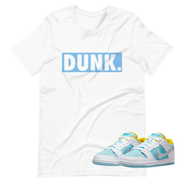 SB Dunk Low Pro FTC Lagoon Pulse Shoe Release Matching T-shirt Blue Bogo Jezsport.com