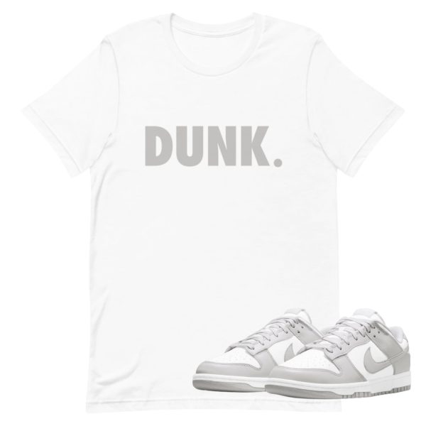 Dunk Low Grey Fog Shoe Release Matching T-shirt Grey Letters Jezsport.com