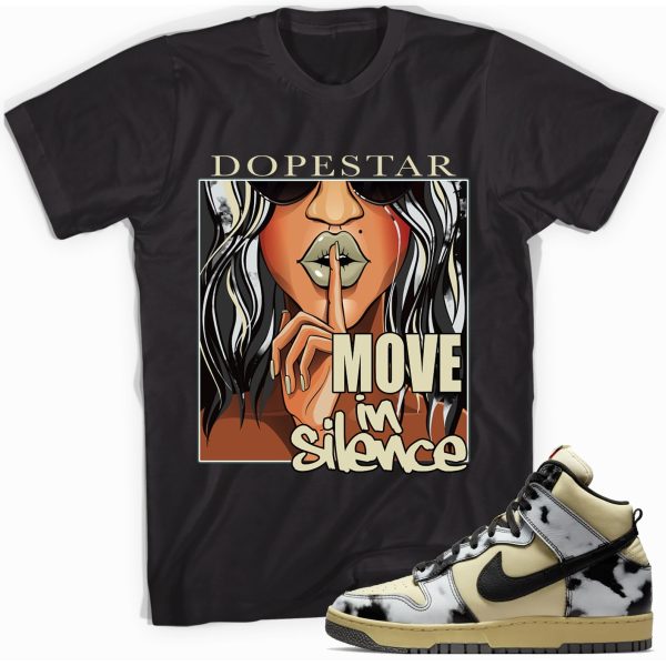 Move in Silence Sneaker Shirt Made to Match Dunks Black Acid Wash Jezsport.com