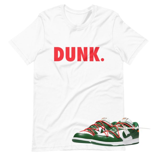 Dunk Low Off-White Pine Green Shoe Release Matching T-shirt Orange Letters Jezsport.com