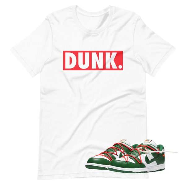 Dunk Low Off-White Pine Green Shoe Release Matching T-shirt Orange Bogo Jezsport.com