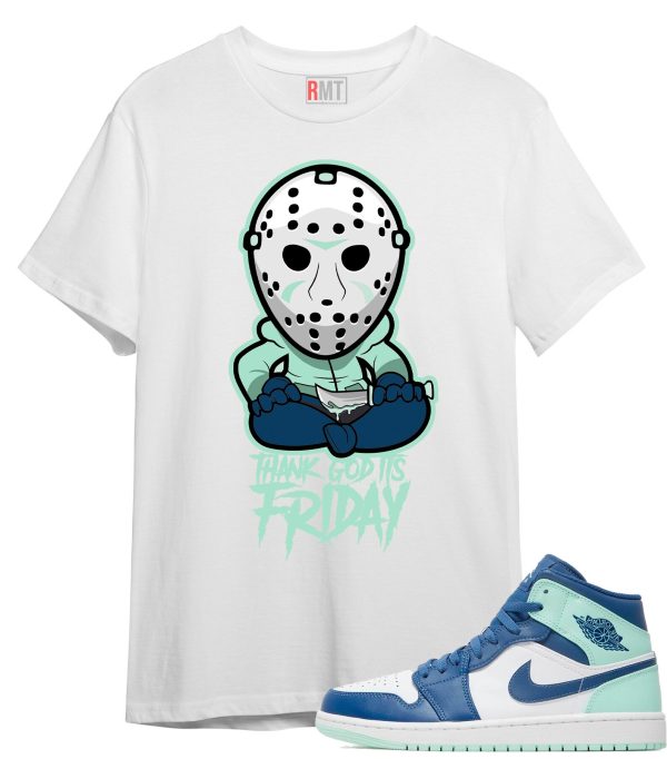 Jordan 1 Mid Mystic Navy Mint Foam Shirt | Friday Tee Match Mint Foam Jezsport.com