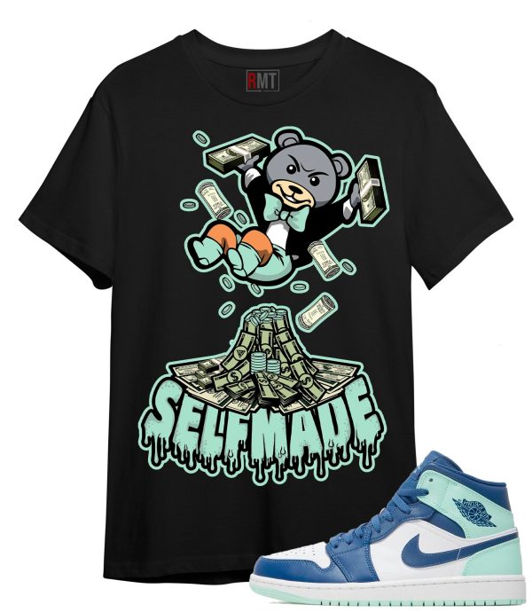 Jordan 1 Mid Mystic Navy Mint Foam Shirt | Self Made Tee Match Mint Foam Jezsport.com