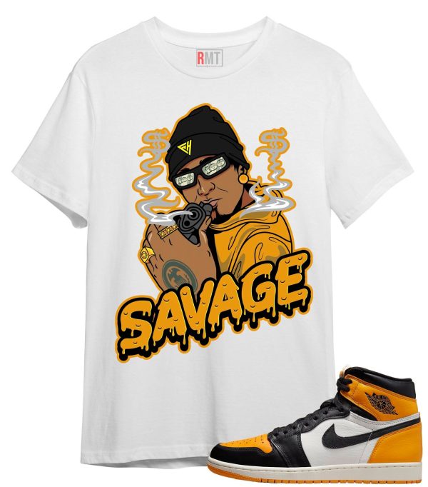 Shirt for Jordan 1 Taxi | Dripping Savage Tee to match Retro 1 OG High Taxi. Jezsport.com