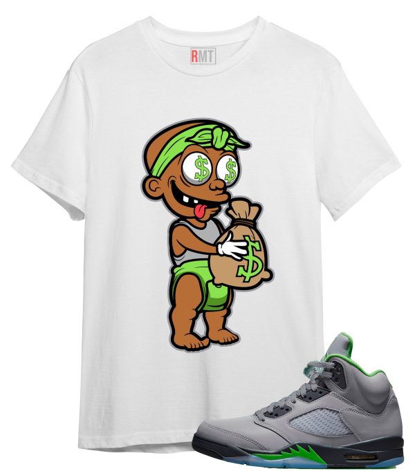 Air Jordan 5 Green Bean Shirt | Baby Dollar Tee Matching Retro 5 Green Bean Jezsport.com