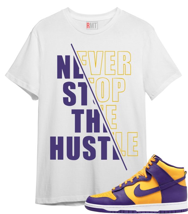 Hustle T Shirt for Dunk High Purple Yellow Court Gold Home Team Away 95 Lebron Jezsport.com