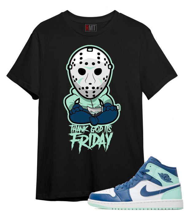 Jordan 1 Mid Mystic Navy Mint Foam Shirt | Friday Tee Match Mint Foam Jezsport.com