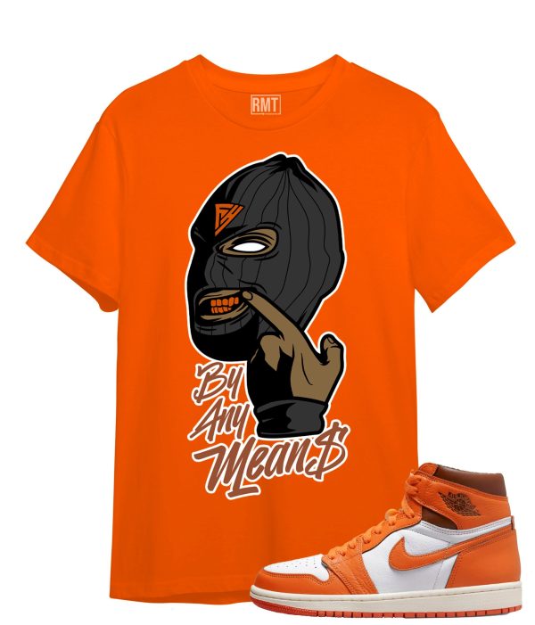 Orange Shirt for Jordan 1 High OG Starfish By Any Means Tee Matching 1s starfish Jezsport.com