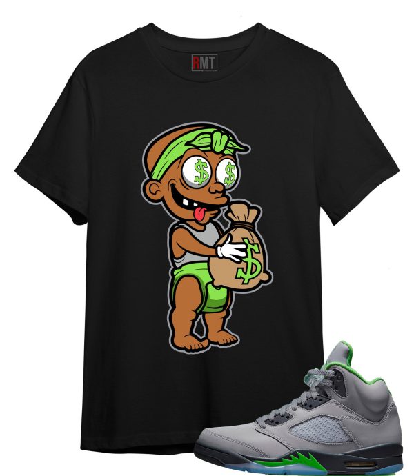 Air Jordan 5 Green Bean Shirt | Baby Dollar Tee Matching Retro 5 Green Bean Jezsport.com