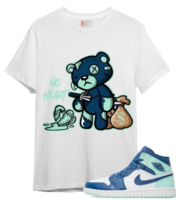 Jordan 1 Mid Mystic Navy Mint Foam Shirt | No Heart Match Mint Foam Jezsport.com