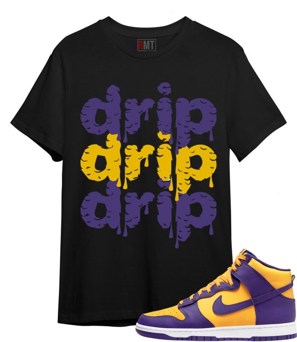 Drip T Shirt for Dunk High Purple Yellow Court Gold Home Team Away 95 Lebron Jezsport.com