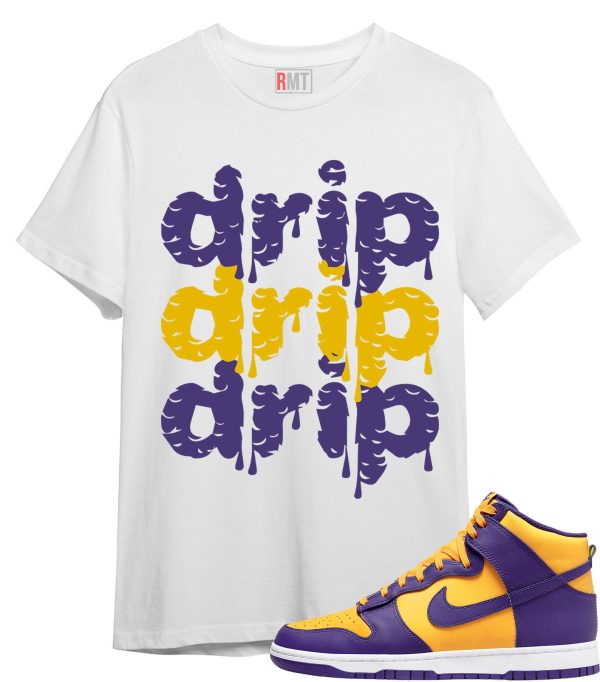 Drip T Shirt for Dunk High Purple Yellow Court Gold Home Team Away 95 Lebron Jezsport.com