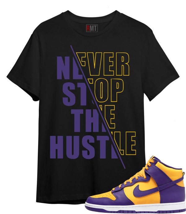 Hustle T Shirt for Dunk High Purple Yellow Court Gold Home Team Away 95 Lebron Jezsport.com