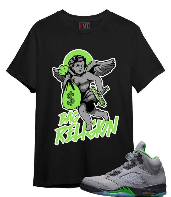 Air Jordan 5 Green Bean Shirt | Bag Religion Matching Retro 5 Green Bean Jezsport.com