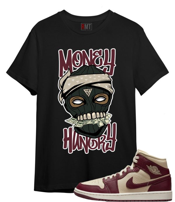 Jordan 1 Mid Split Beach Shirts - Money Hungry Tee for Cherrywood Jordan 1 Beach Sail Cream Split Color Jezsport.com