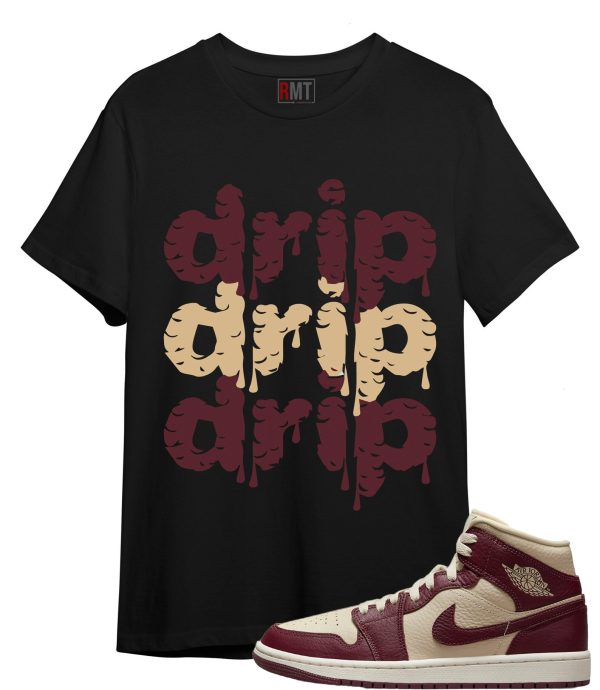 Jordan 1 Mid Split Beach Shirts - Drip Tee for Cherrywood Jordan 1 Beach Sail Cream Split Color Jezsport.com