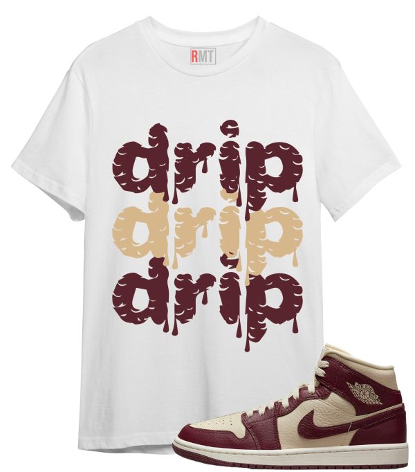 Jordan 1 Mid Split Beach Shirts - Drip Tee for Cherrywood Jordan 1 Beach Sail Cream Split Color Jezsport.com